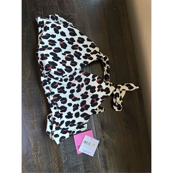Kate Spade animal print Fiji Feline padded-cup Bandeau Bikini Top - Picture 3 of 6